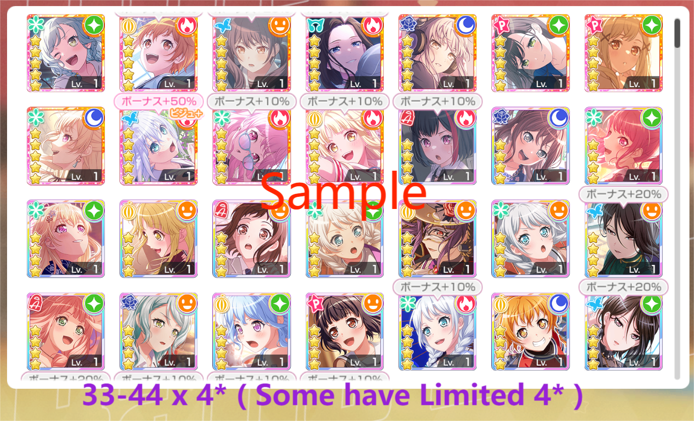 【Buy 1 Get 1 Free】BanG Dream JP 💎170,000+ Gems💎8-14 x5⭐️ 33-44 x4⭐️ Bandori starter【INSTANT SEND】