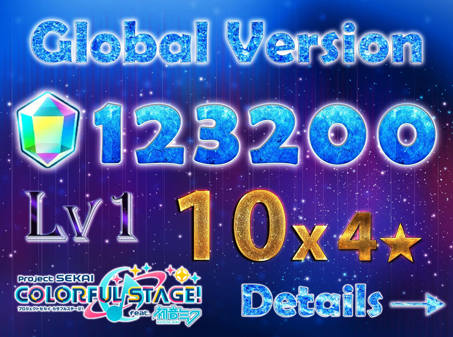 Project Sekai EN💎123,200+ Gems💎10 x 4⭐️ starter Rank 1【INSTANT SEND】
