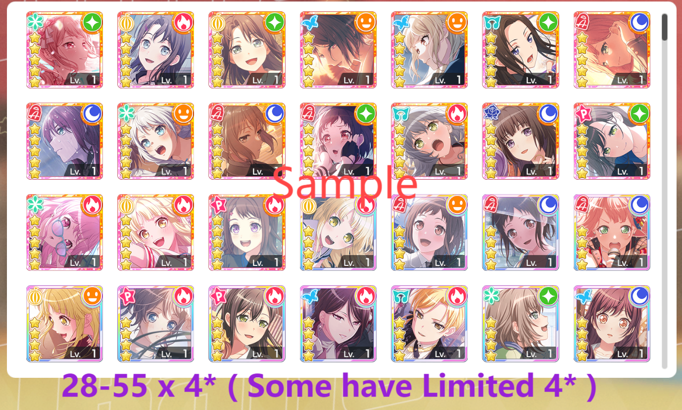 【Buy 1 Get 1 Free】BanG Dream JP 💎170,000+ Gems💎15-23 x5⭐️ 28-55 x4⭐️ Bandori starter【INSTANT SEND】