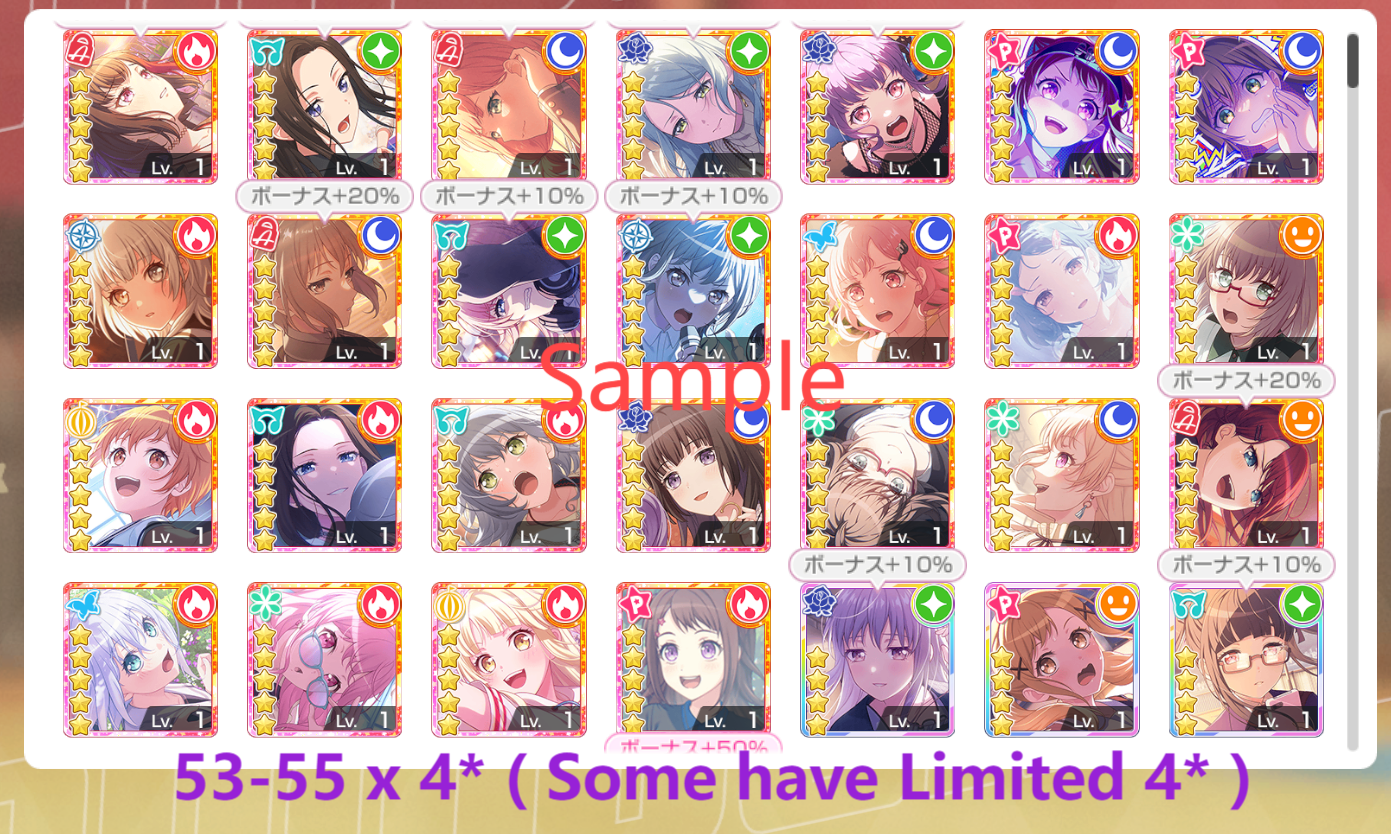 BanG Dream JP Lv43+【25-26 x5⭐️】💎328-333K Gems💎53-55 x4⭐️ Bandori starter【INSTANT SEND】