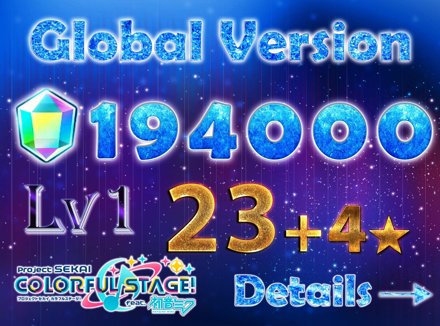 Project Sekai EN💎194,000+ Gems💎23-24 x 4⭐️ starter Rank 1【INSTANT SEND】