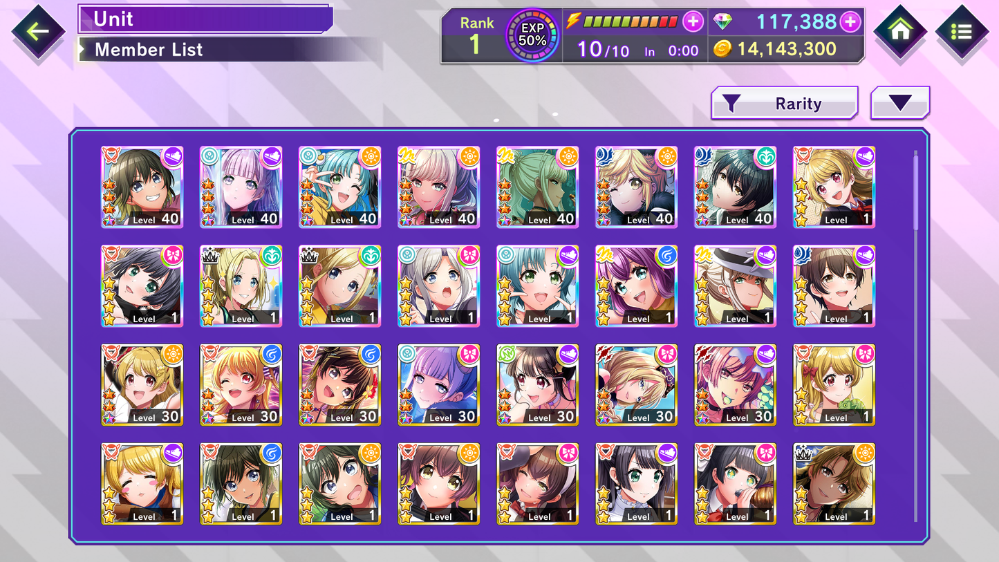 D4DJ Groovy Mix EN💎117,388 Gems💎16 x4⭐️ starter Rank 1【INSTANT SEND】