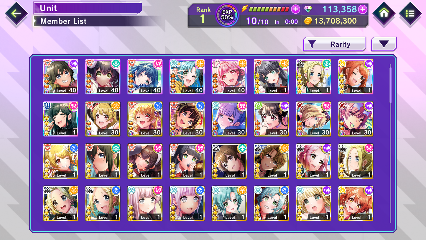 【Clearance】D4DJ Groovy Mix EN💎113,358 Gems💎9 x4⭐️ starter Rank 1【INSTANT SEND】