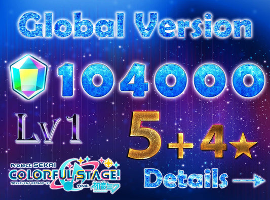 【5 x4⭐️Tks】Project Sekai EN💎104,000+ Gems💎5-9 x4⭐️ starter Rank 1【INSTANT SEND】