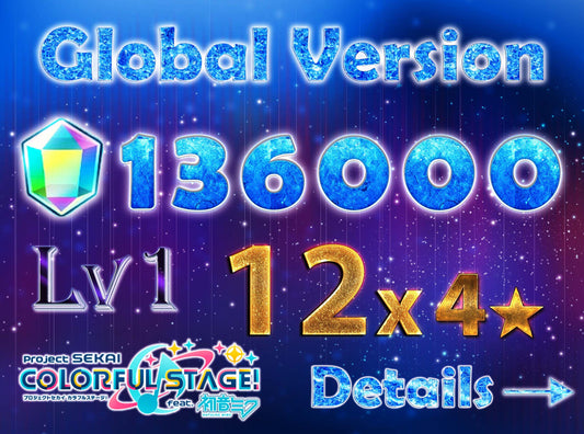 Project Sekai EN💎136,000+ Gems💎12 x 4⭐️ starter Rank 1【INSTANT SEND】