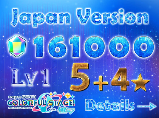 【5 x4⭐️Tks + 143 Mission Tks】Project Sekai JP💎161,000+ Gems💎5-7 x4⭐️starter Rank 1【INSTANT SEND】