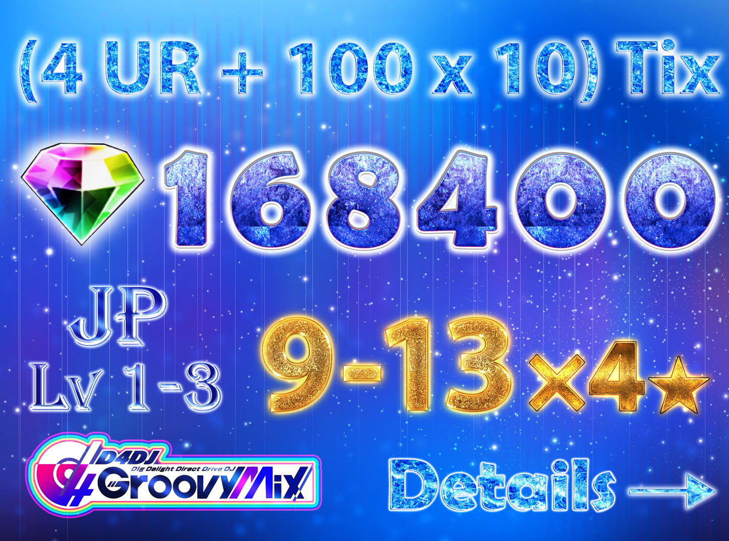 D4DJ Groovy Mix JP💎168-176K Gems💎9-13 x4⭐️ starter Rank 1【INSTANT SEND】