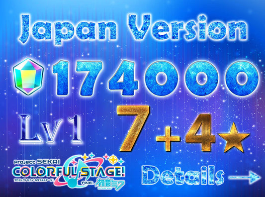 【5 x4⭐️Tks + 143 Mission Tks】Project Sekai JP💎174,000+ Gems💎7-9 x4⭐️starter Rank 1【INSTANT SEND】