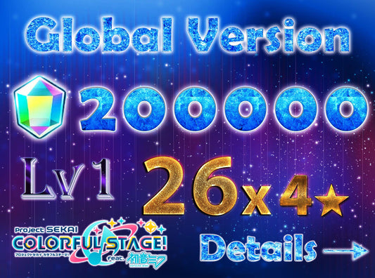 Project Sekai EN💎200,000+ Gems💎26 x4⭐️ starter Rank 1【INSTANT SEND】