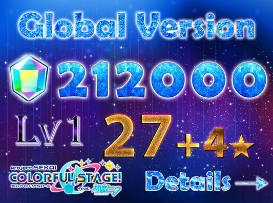 Project Sekai EN💎212,000+ Gems💎27-28 x4⭐️ starter Rank 1【INSTANT SEND】