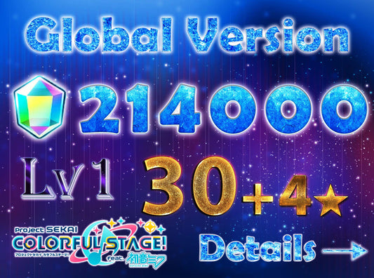 Project Sekai EN💎214-216K Gems💎30-31 x 4⭐️ starter Rank 1【INSTANT SEND】