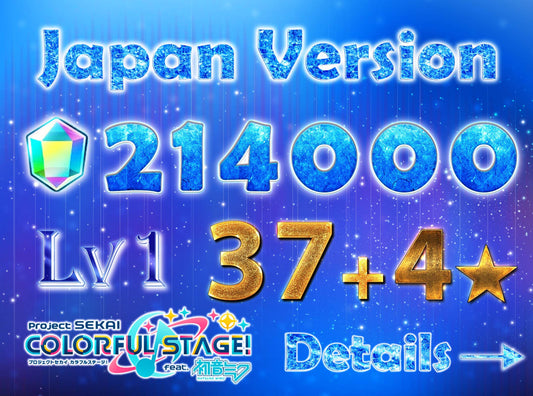 【2 Old Fes+Limited 4⭐️】Project Sekai JP💎214,000+ Gems💎37-45 x4⭐️ starter Rank 1【INSTANT SEND】