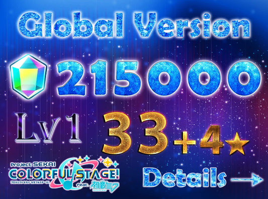 Project Sekai EN💎215-217K Gems💎33-35 x 4⭐️ starter Rank 1【INSTANT SEND】