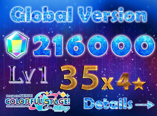 【1 Enstars Collab】Project Sekai EN💎216,000+ Gems💎35 x4⭐️ starter Rank 1【INSTANT SEND】
