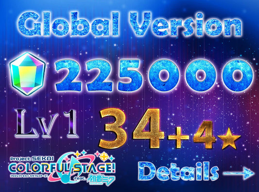Project Sekai EN💎225,000+ Gems💎34-36 x 4⭐️ starter Rank 1【INSTANT SEND】