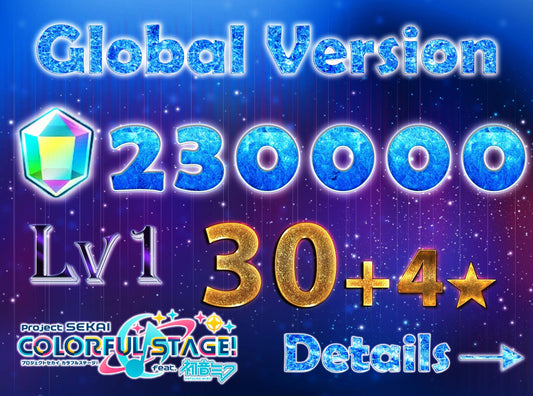 Project Sekai EN💎230,000+ Gems💎30-31 x4⭐️ starter Rank 1【INSTANT SEND】