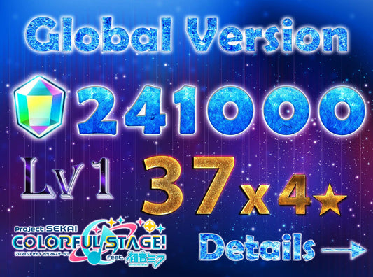Project Sekai EN💎241,000+ Gems💎37 x 4⭐️ starter Rank 1【INSTANT SEND】