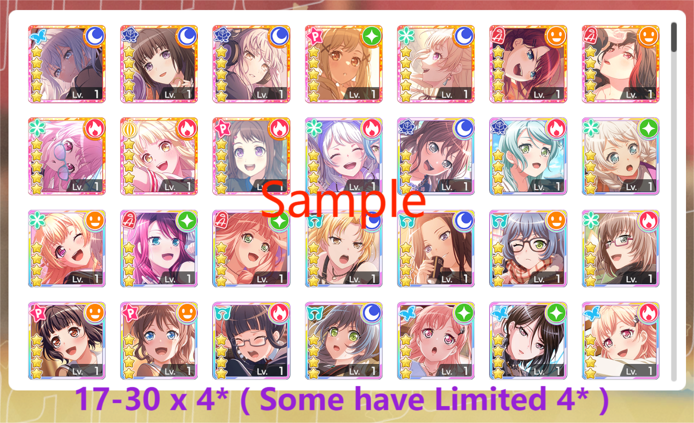 【Buy 1 Get 1 Free】BanG Dream JP 💎168-170K Gems💎9-13 x5⭐️ 17-30 x4⭐️ Bandori starter【INSTANT SEND】