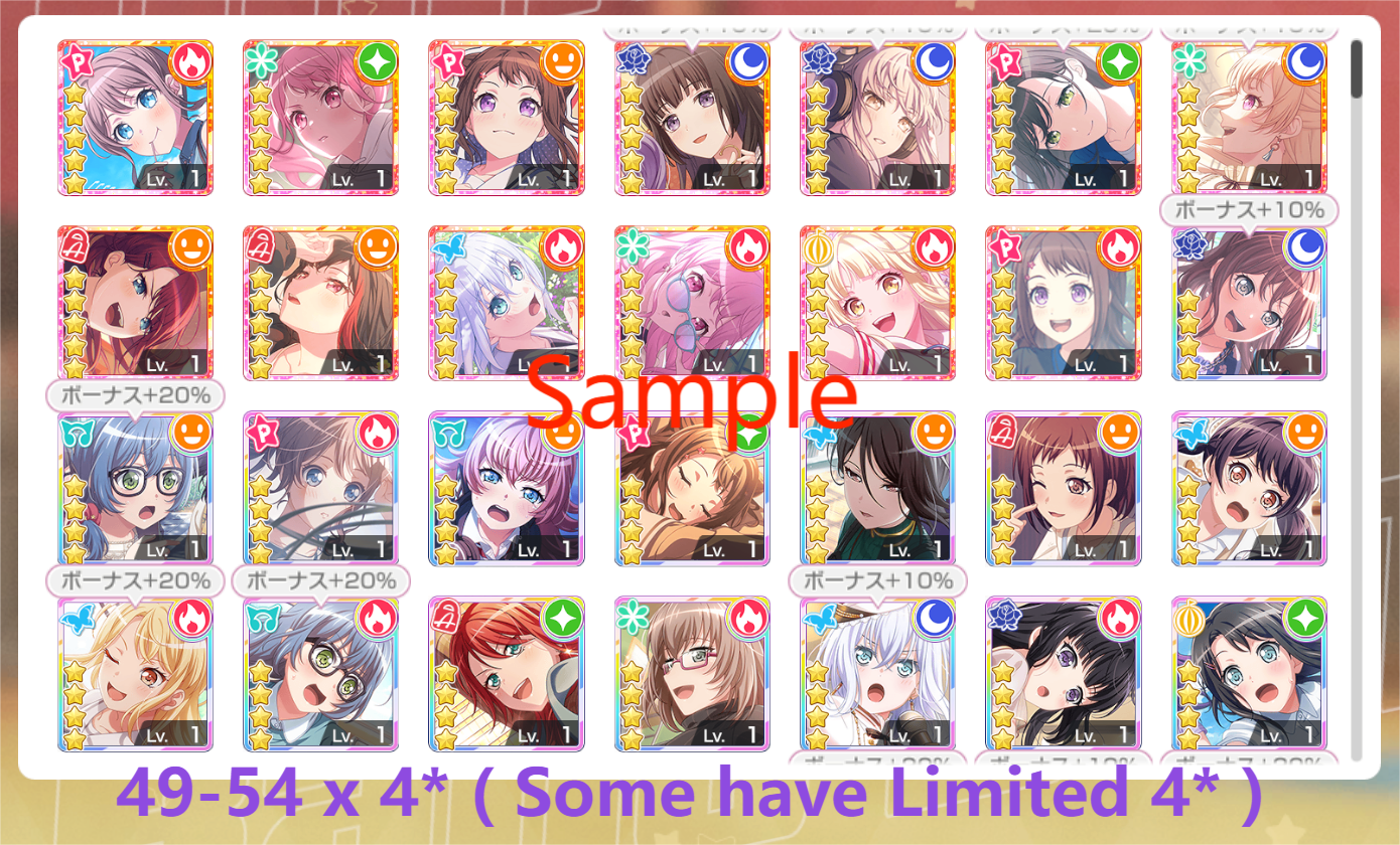 BanG Dream JP【13-14 x5⭐️】💎245,000+ Gems💎49-54 x4⭐️ Bandori starter【INSTANT SEND】