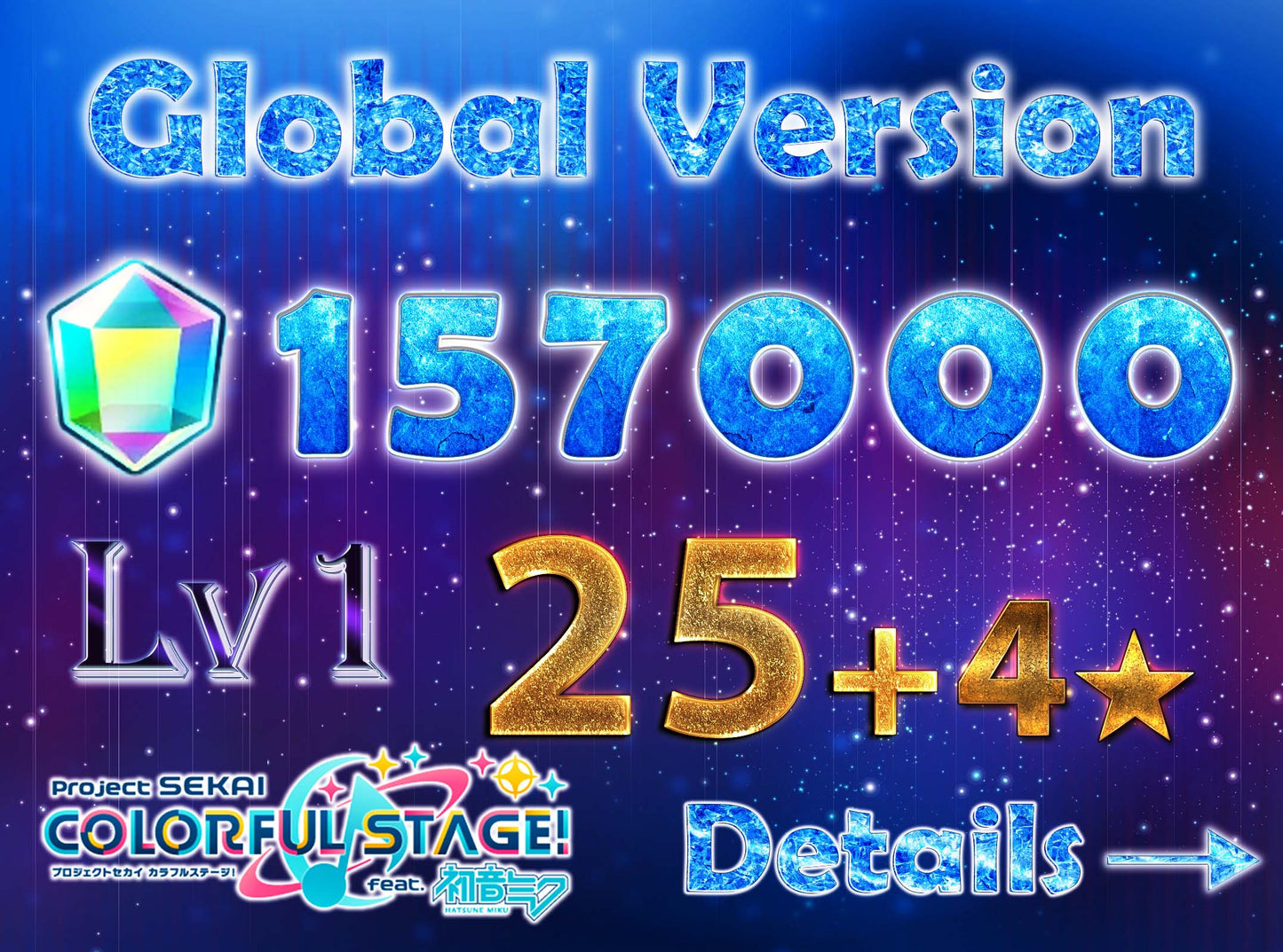 Project Sekai EN💎157,000+ Gems💎25-28 x4⭐️ starter Rank 1 FARMED【INSTANT SEND】