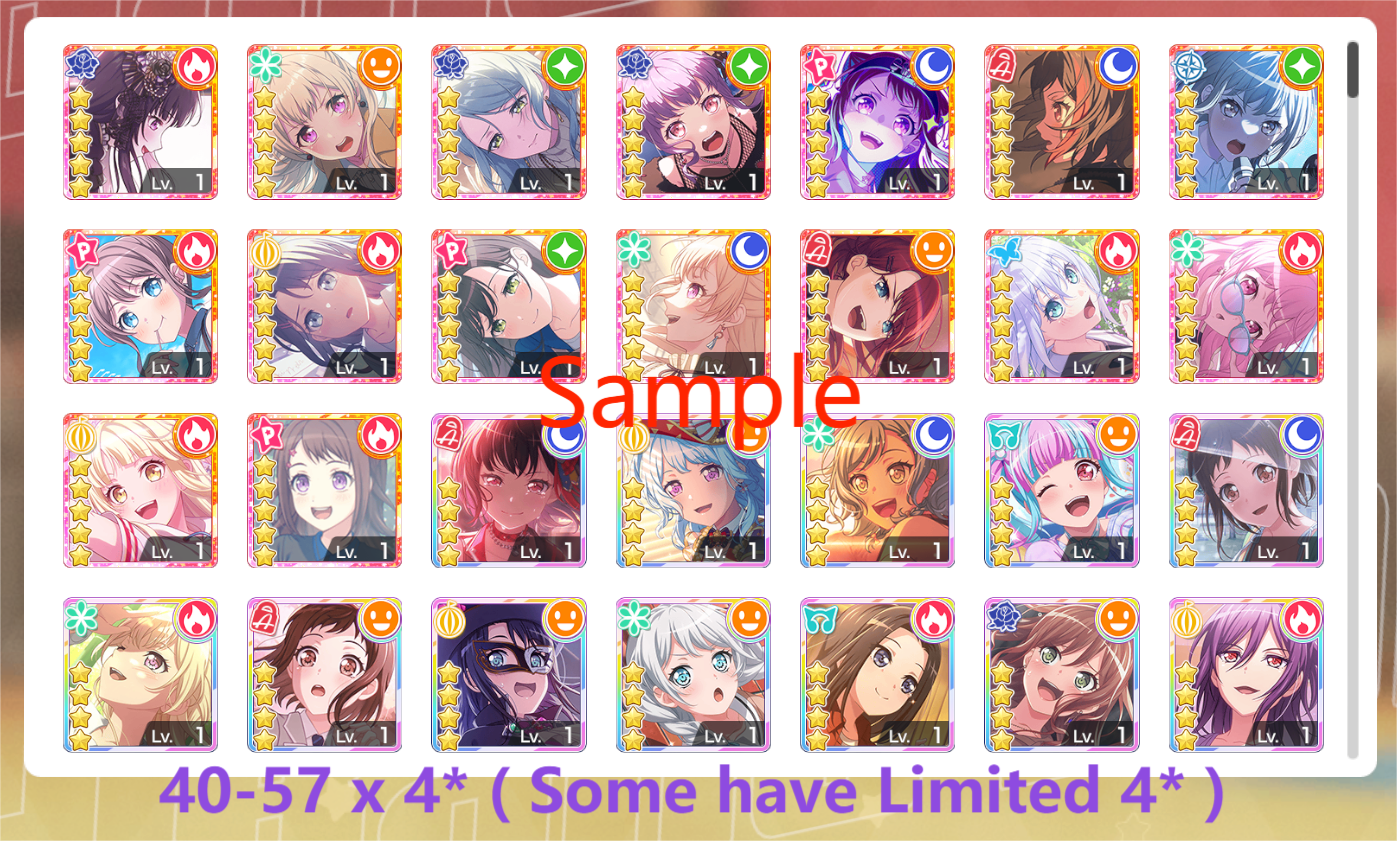 BanG Dream JP【16-17 x5⭐️】💎245,000+ Gems💎40-57 x4⭐️ Bandori starter【INSTANT SEND】