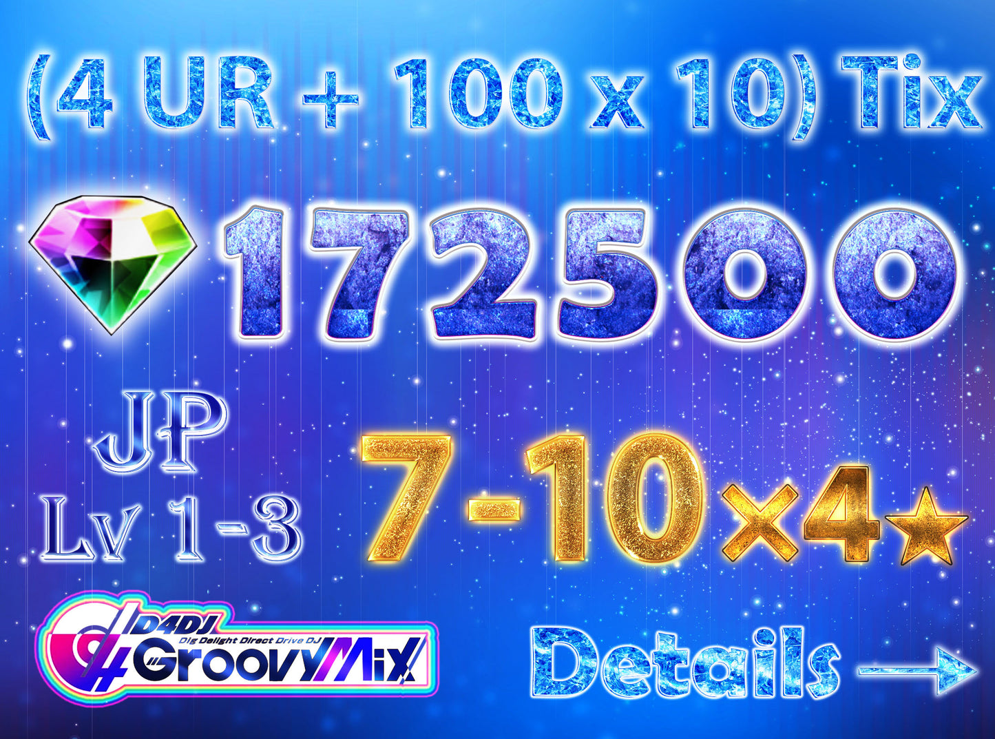 D4DJ Groovy Mix JP💎172-174K Gems💎7-10 x4⭐️ starter【INSTANT SEND】