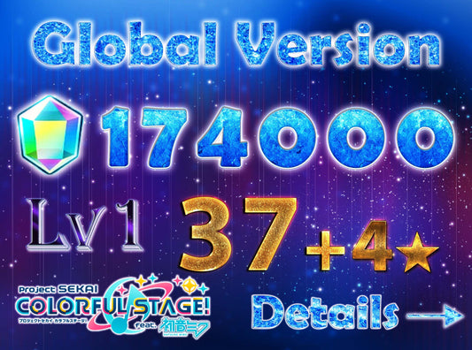 Project Sekai EN💎174,000+ Gems💎37-47 x4⭐️ starter Rank 1 FARMED【INSTANT SEND】