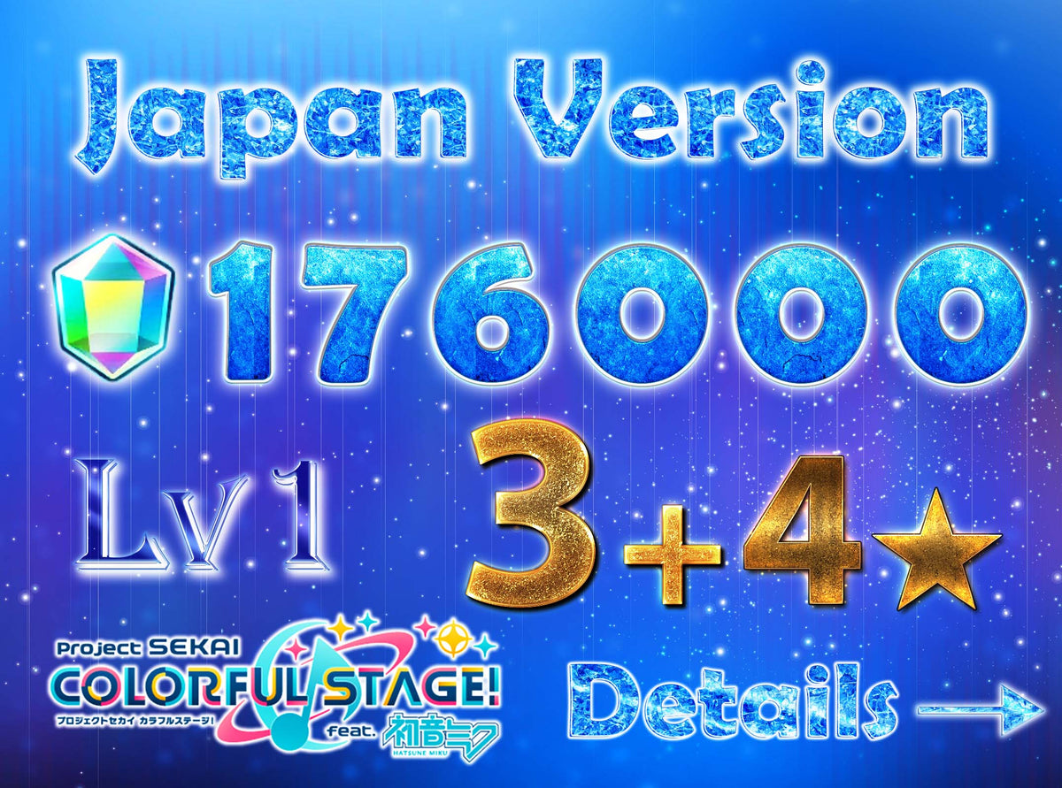 【Buy 1 Get 1 Free】【5 x4⭐️Tks + 168 Mission Tks】Project Sekai JP💎176,000+ Gems💎3-8 x4⭐️starter Rank 1【INSTANT SEND】