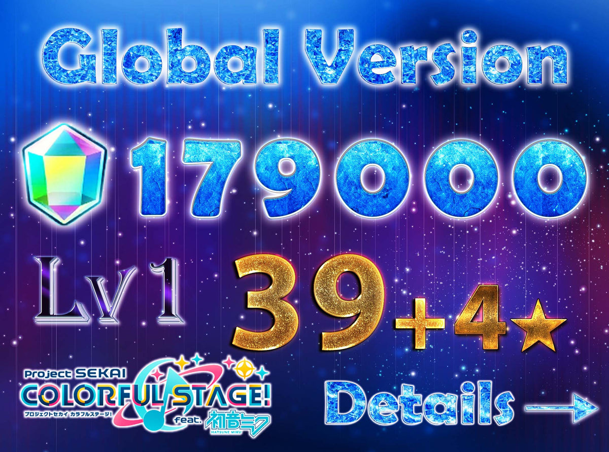 Project Sekai EN💎179,000+ Gems💎39-47 x4⭐️ starter Rank 1 FARMED【INSTANT SEND】