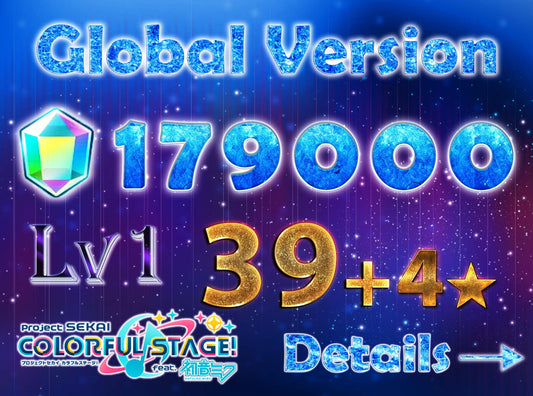 Project Sekai EN💎179,000+ Gems💎39-47 x4⭐️ starter Rank 1 FARMED【INSTANT SEND】