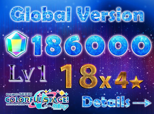 Project Sekai EN💎186,000+ Gems💎18 x4⭐️ starter Rank 1【INSTANT SEND】
