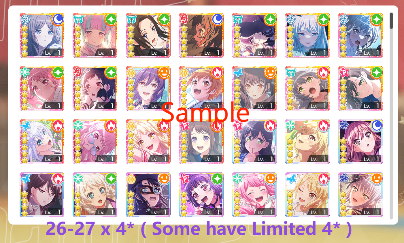 BanG Dream JP【17-19 x5⭐️】💎266,400+ Gems💎26-27x4⭐️ Bandori starter【INSTANT SEND】