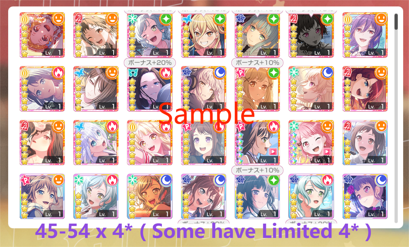 BanG Dream JP【3 Chainsaw+ 2 Limited 5⭐️】💎136,200+ Gems💎19-21x5⭐️45-54x4⭐️ Bandori starter【INSTANT SEND】