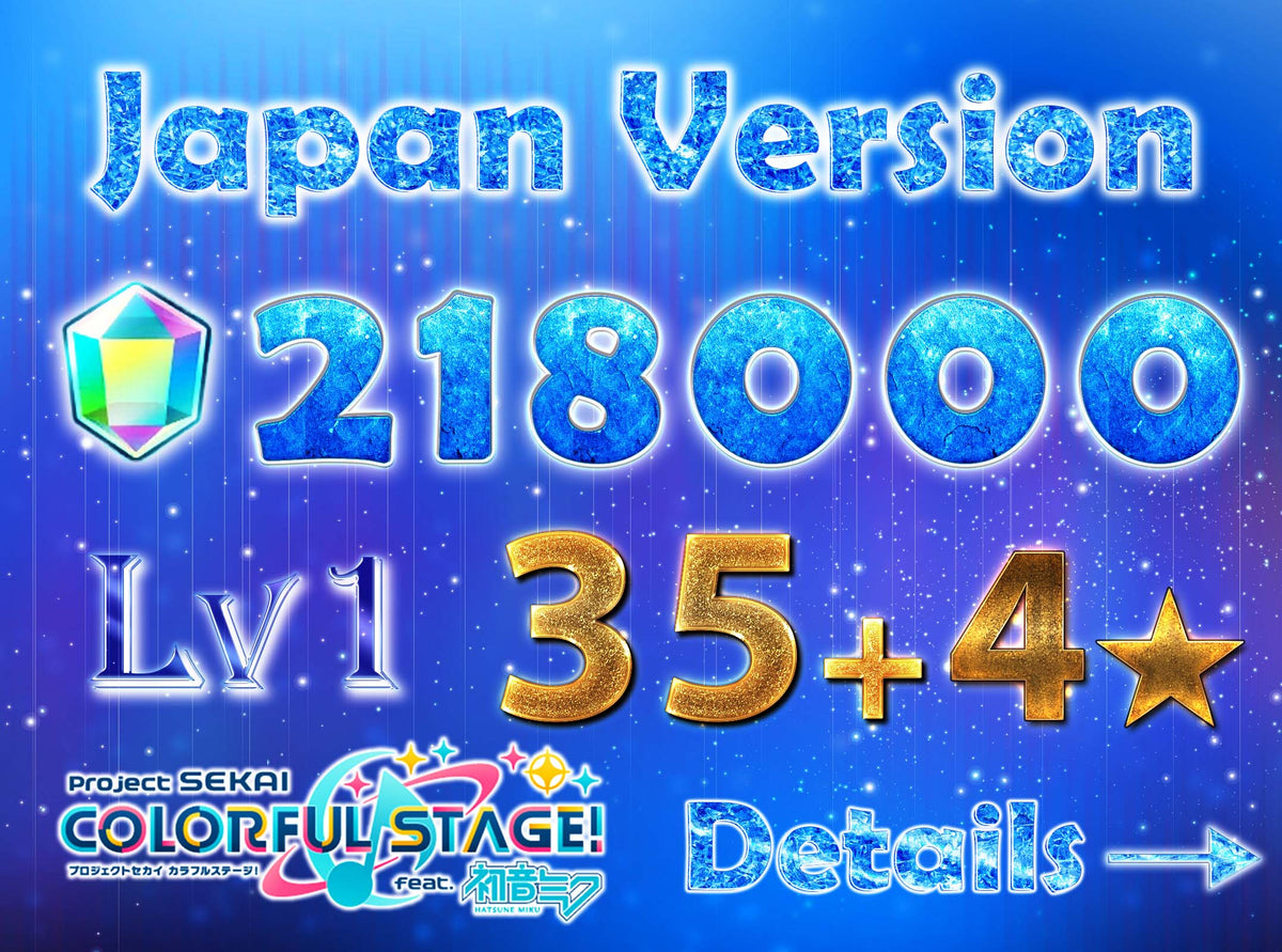 【4-5 Old Fes+Limited 4⭐️】Project Sekai JP💎218,000-221,000 Gems💎35-38 x4⭐️ starter Rank 1【INSTANT SEND】