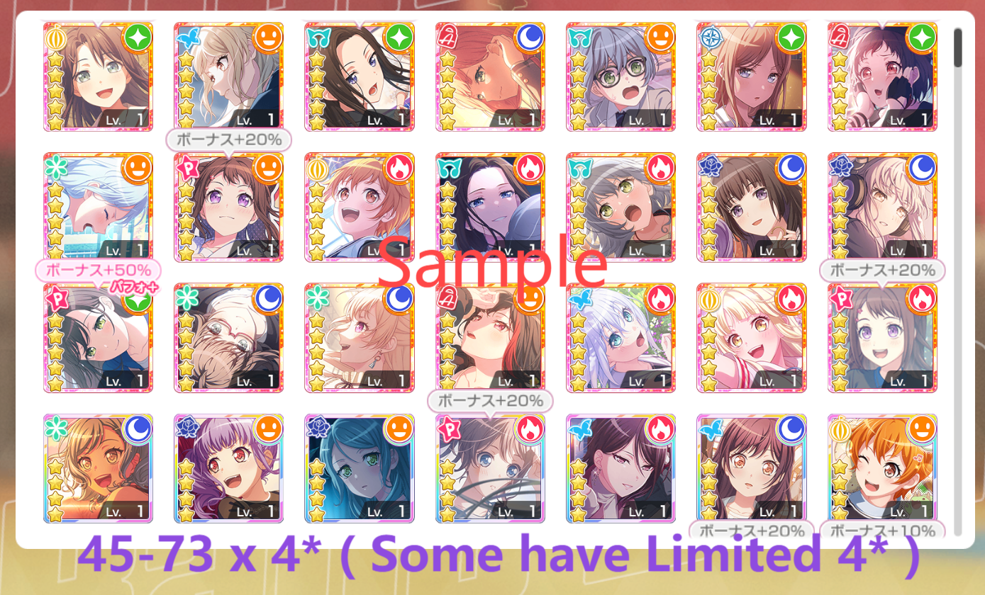 BanG Dream JP【20-22 x5⭐️】💎245,600+ Gems💎45-73 x4⭐️ Bandori starter【INSTANT SEND】