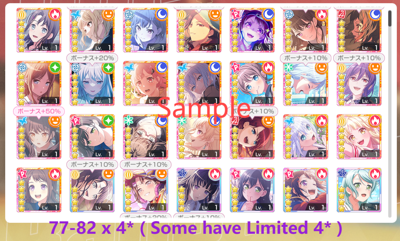 BanG Dream JP【22 x5⭐️】💎310,800+ Gems💎77-82 x4⭐️ Bandori starter【INSTANT SEND】