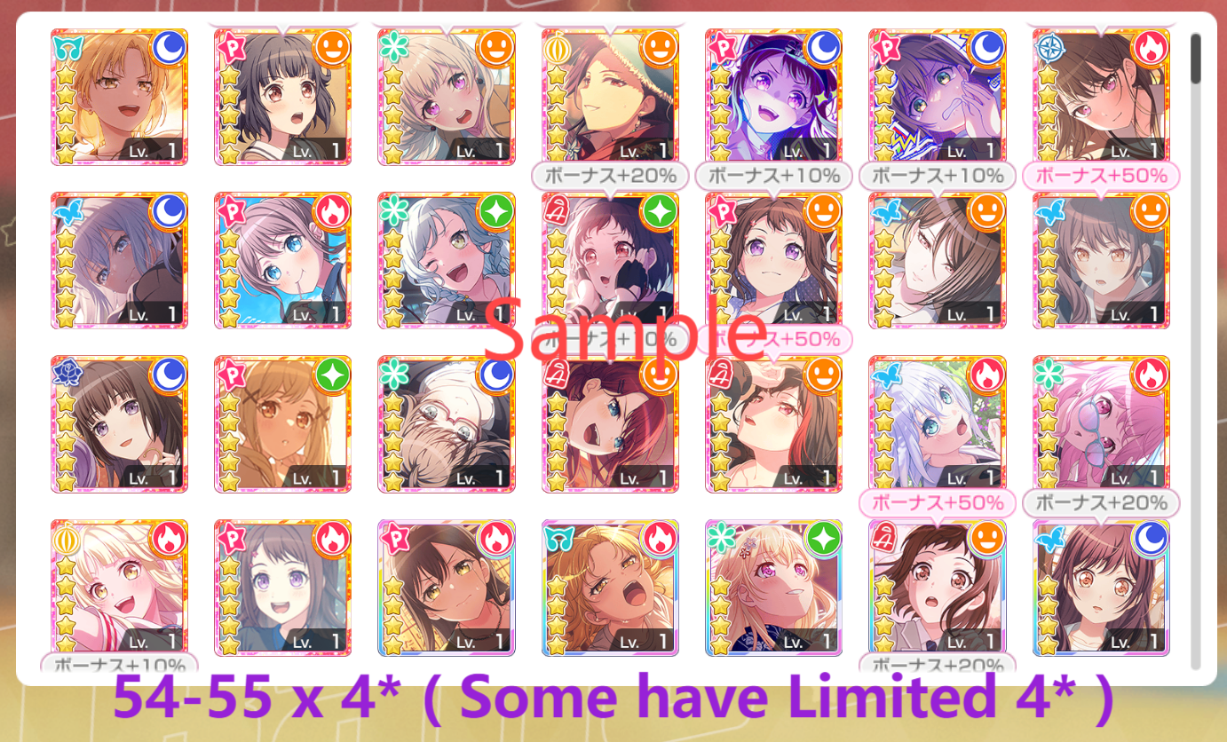 BanG Dream JP Lv43+【23-24 x5⭐️】💎307-309K Gems💎54-55 x4⭐️ Bandori starter【INSTANT SEND】