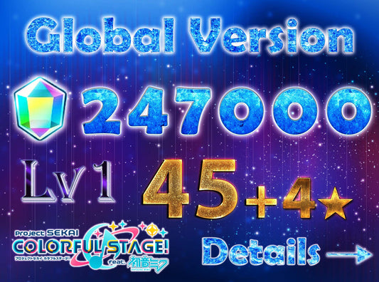 【1 Enstars Collab】Project Sekai EN💎247,000+ Gems💎45-49 x4⭐️ starter Rank 1【INSTANT SEND】