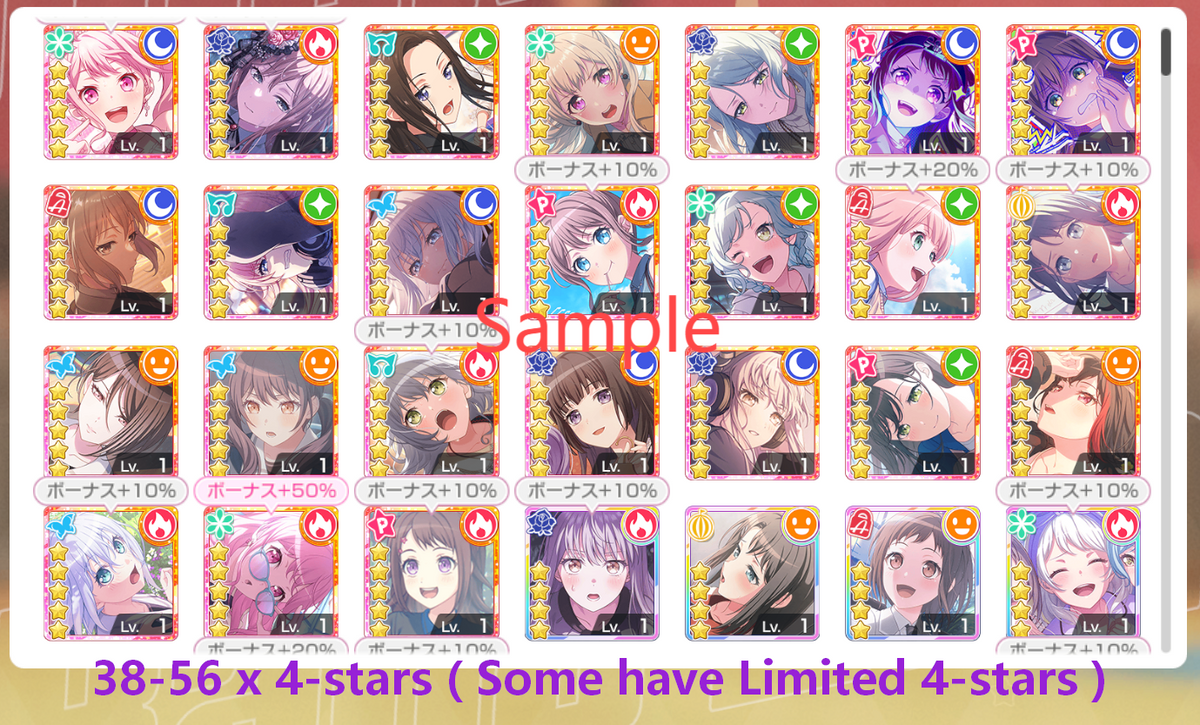 【Buy 1 Get 1 Free】BanG Dream JP 💎203,000+ Gems💎18-30 x5⭐️ 38-56 x4⭐️ Bandori starter【INSTANT SEND】