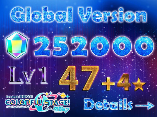 【1 Enstars Collab】Project Sekai EN💎252,000-254,000 Gems💎47-49 x4⭐️ starter Rank 1【INSTANT SEND】