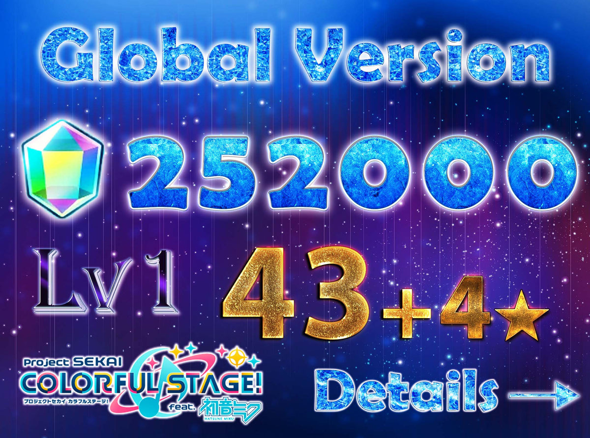 【1 Enstars Collab】Project Sekai EN💎252,000+ Gems💎43-45 x4⭐️ starter Rank 1【INSTANT SEND】
