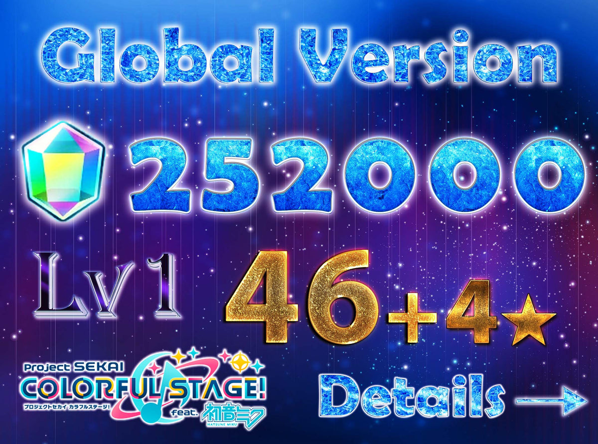Project Sekai EN💎252,000+ Gems💎46-47 x 4⭐️ starter Rank 1【INSTANT SEND】