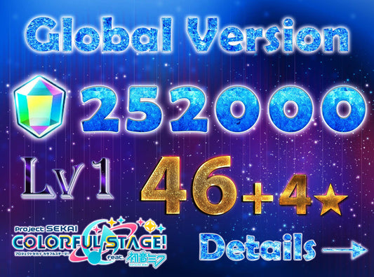 Project Sekai EN💎252,000+ Gems💎46-47 x 4⭐️ starter Rank 1【INSTANT SEND】