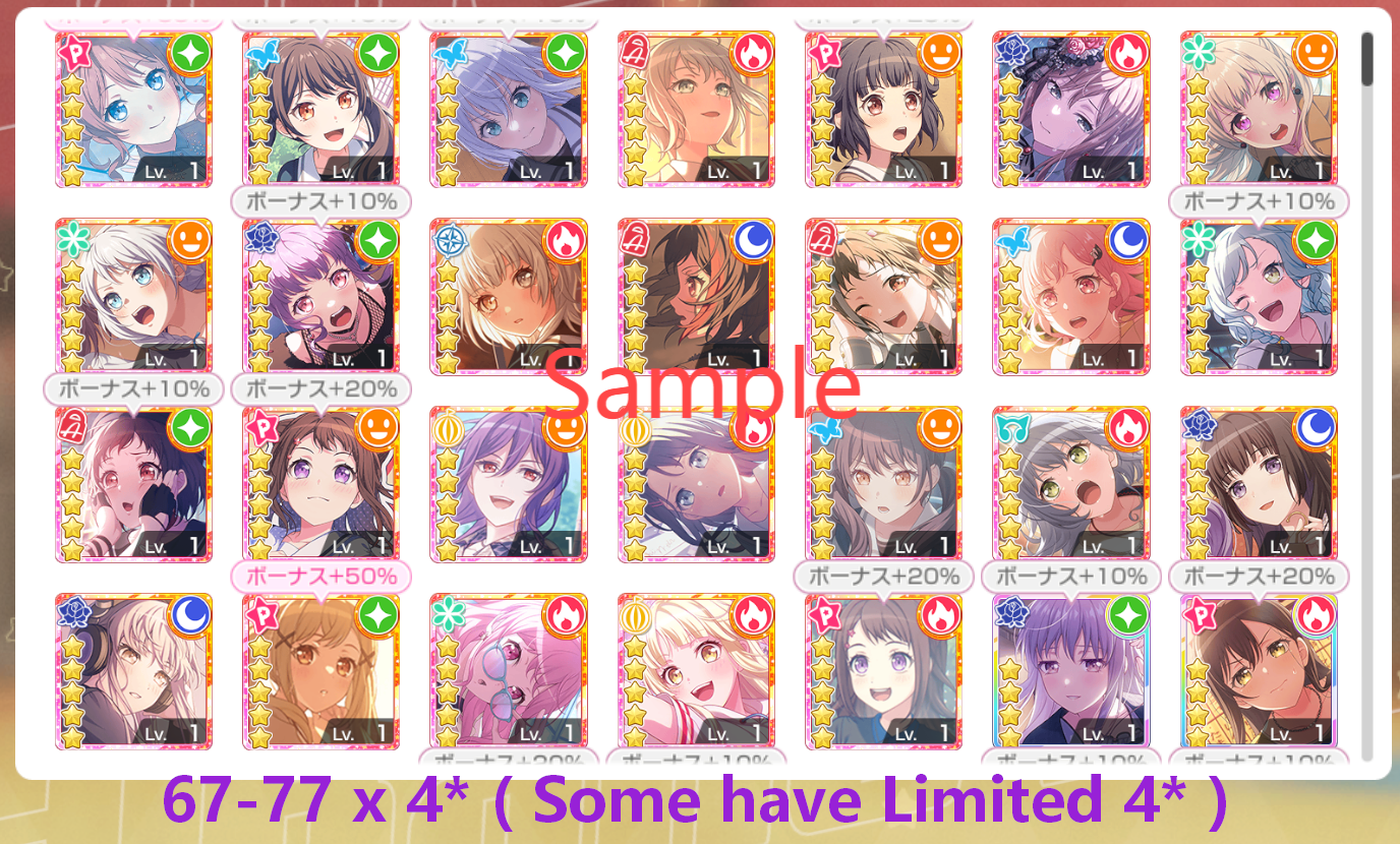 BanG Dream JP【25-29 x5⭐️】💎305,600+ Gems💎67-77 x4⭐️ Bandori starter【INSTANT SEND】