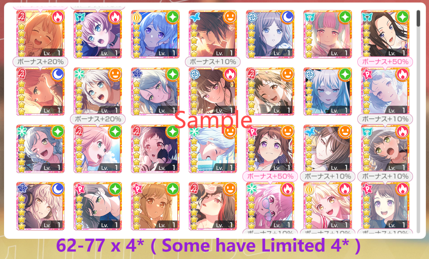 BanG Dream JP【28-30 x5⭐️】💎341,000+ Gems💎62-77 x4⭐️ Bandori starter【INSTANT SEND】