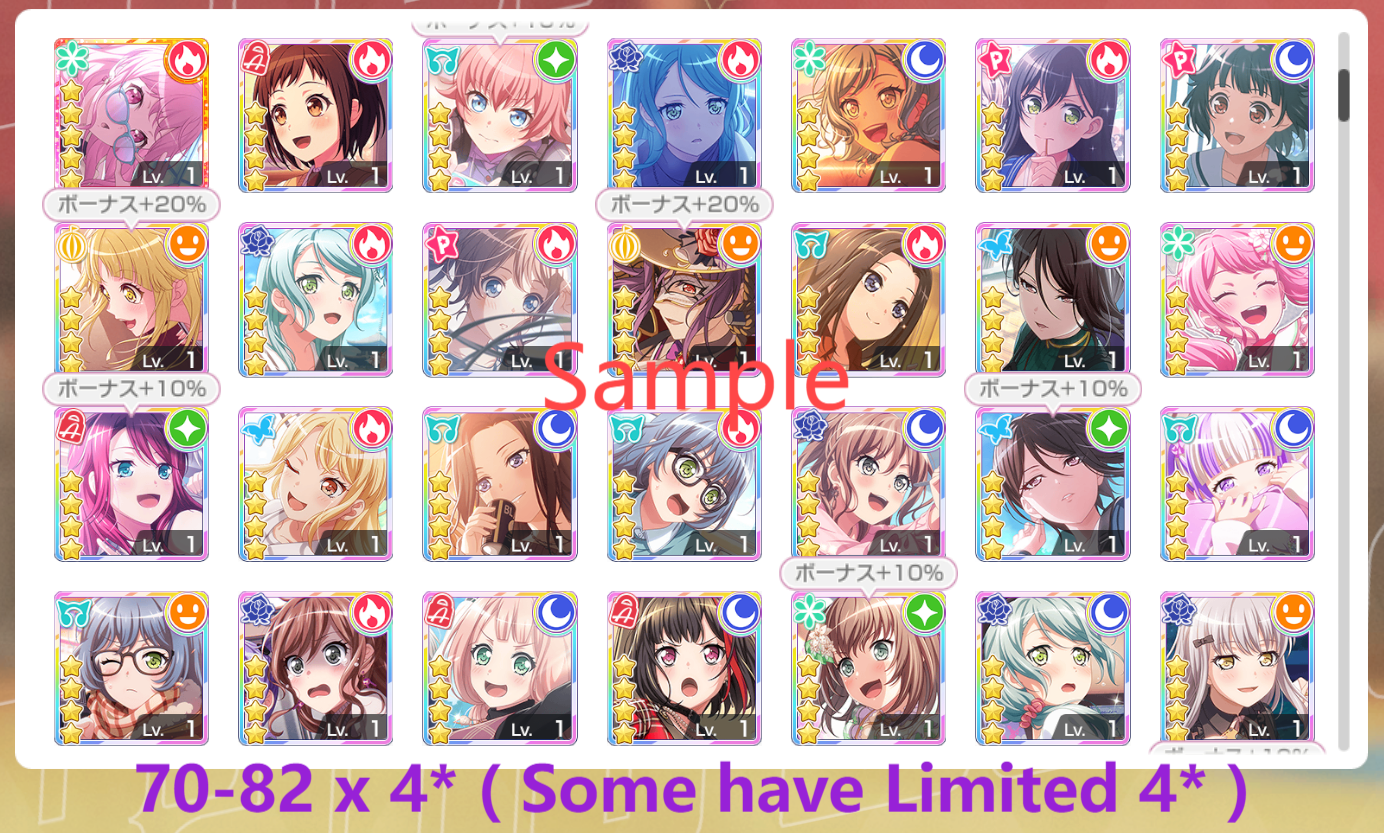 BanG Dream JP【29-30 x5⭐️】💎341,100+ Gems💎70-82 x4⭐️ Bandori starter【INSTANT SEND】