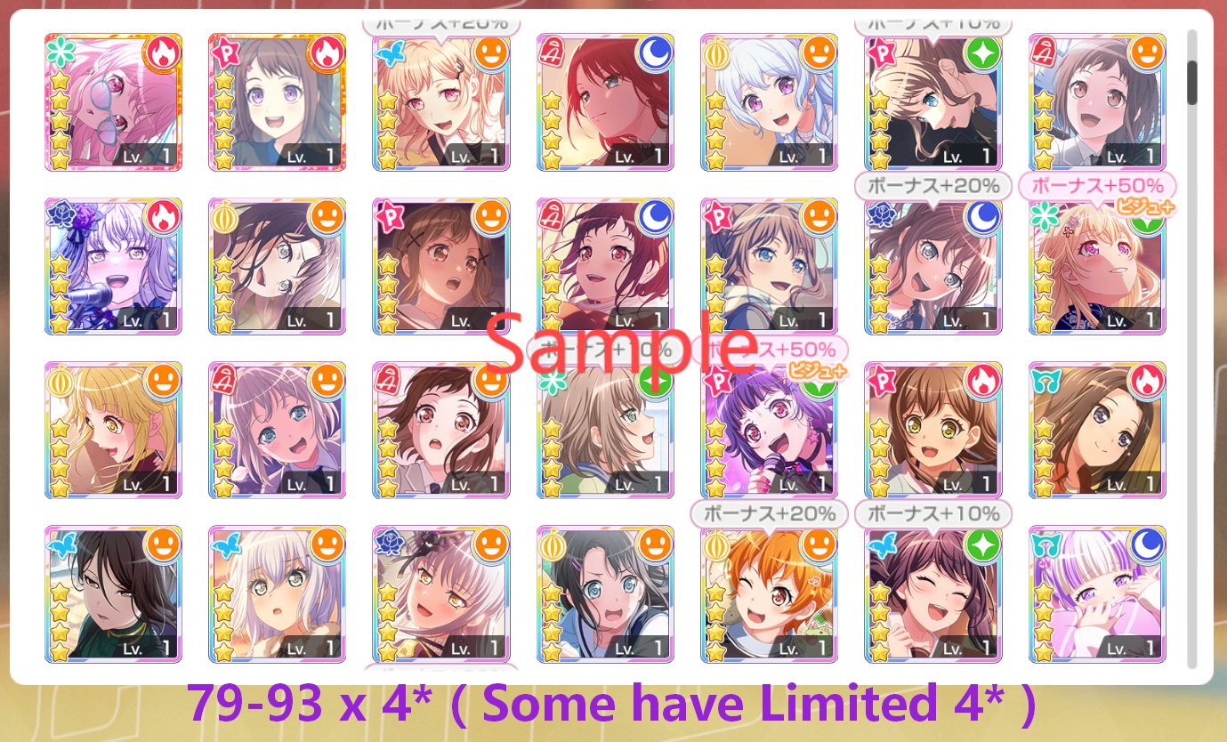 BanG Dream JP【30 x5⭐️】💎308,000+ Gems💎79-93 x4⭐️ Bandori starter【INSTANT SEND】