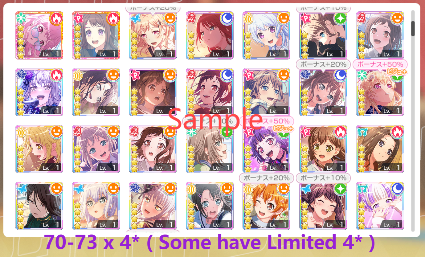 BanG Dream JP【30-31 x5⭐️】💎310,800+ Gems💎70-73 x4⭐️ Bandori starter【INSTANT SEND】