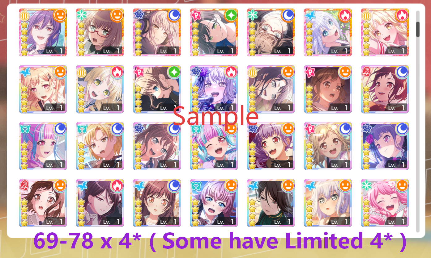 BanG Dream JP【35 x5⭐️】💎326,000+ Gems💎68-79 x4⭐️ Bandori starter【INSTANT SEND】