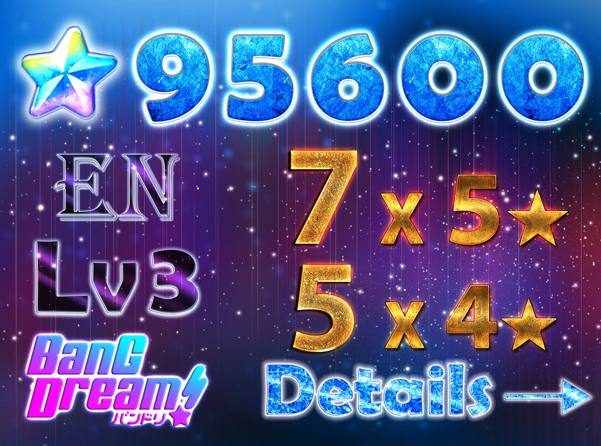 BanG Dream EN💎95,600+ Gems💎 7 x5⭐️ 5 x4⭐️ Bandori starter【INSTANT SEND】